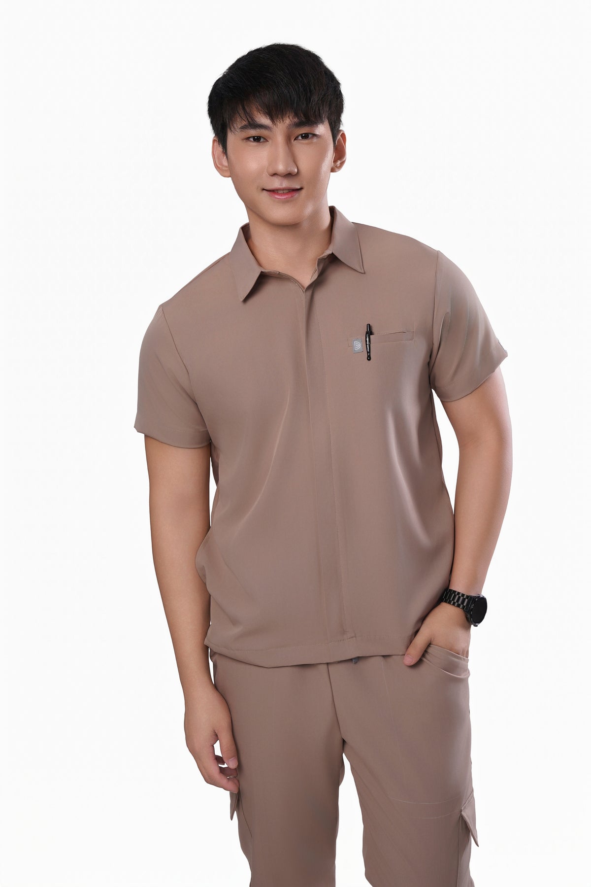 Men’s Durasmooth Zip Up Polo with Cargo Pants Set - Made to Order