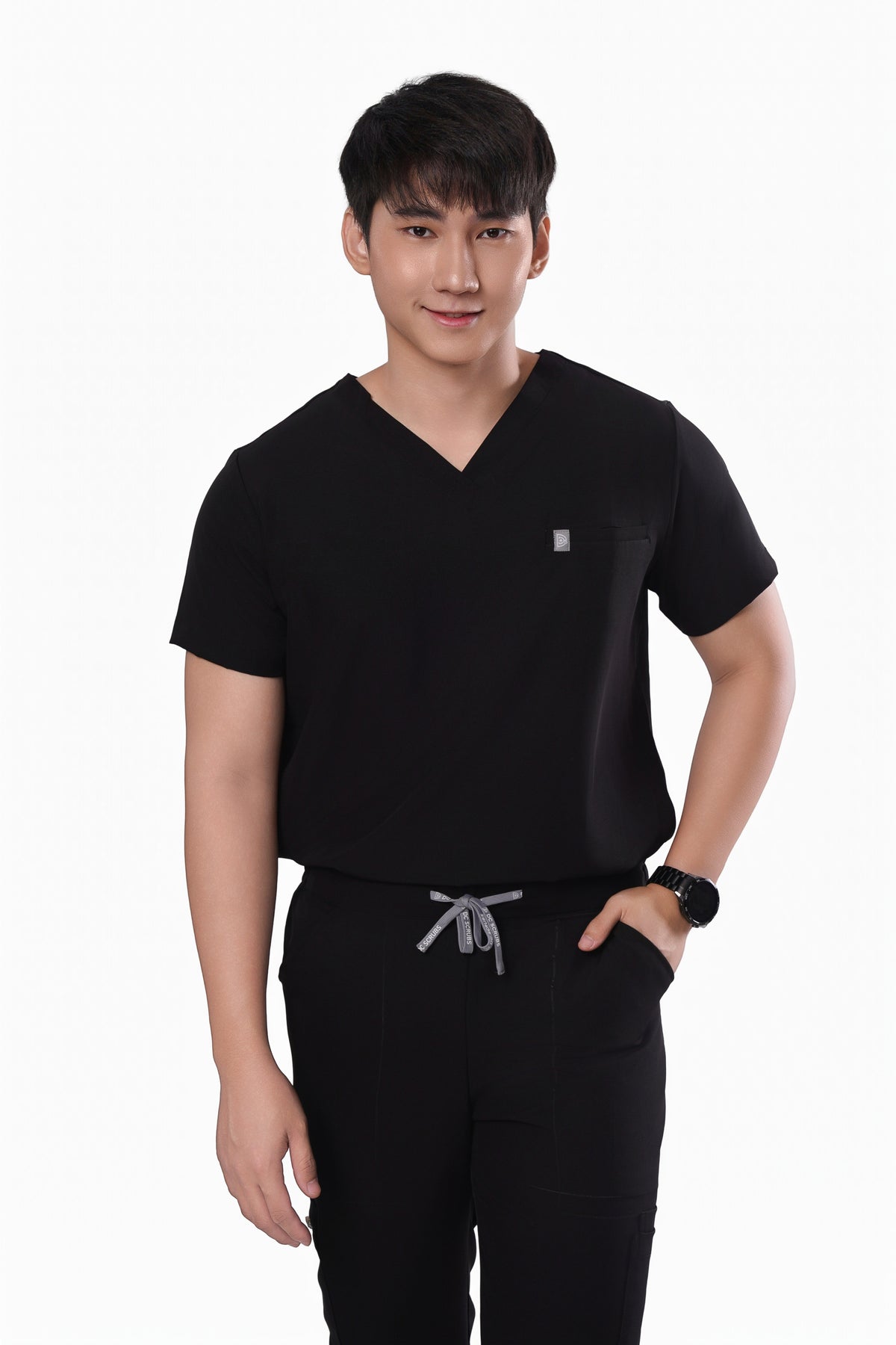 Men’s Durasmooth Hidden Pocket Vneck with  Garterized Tapered Pants Set