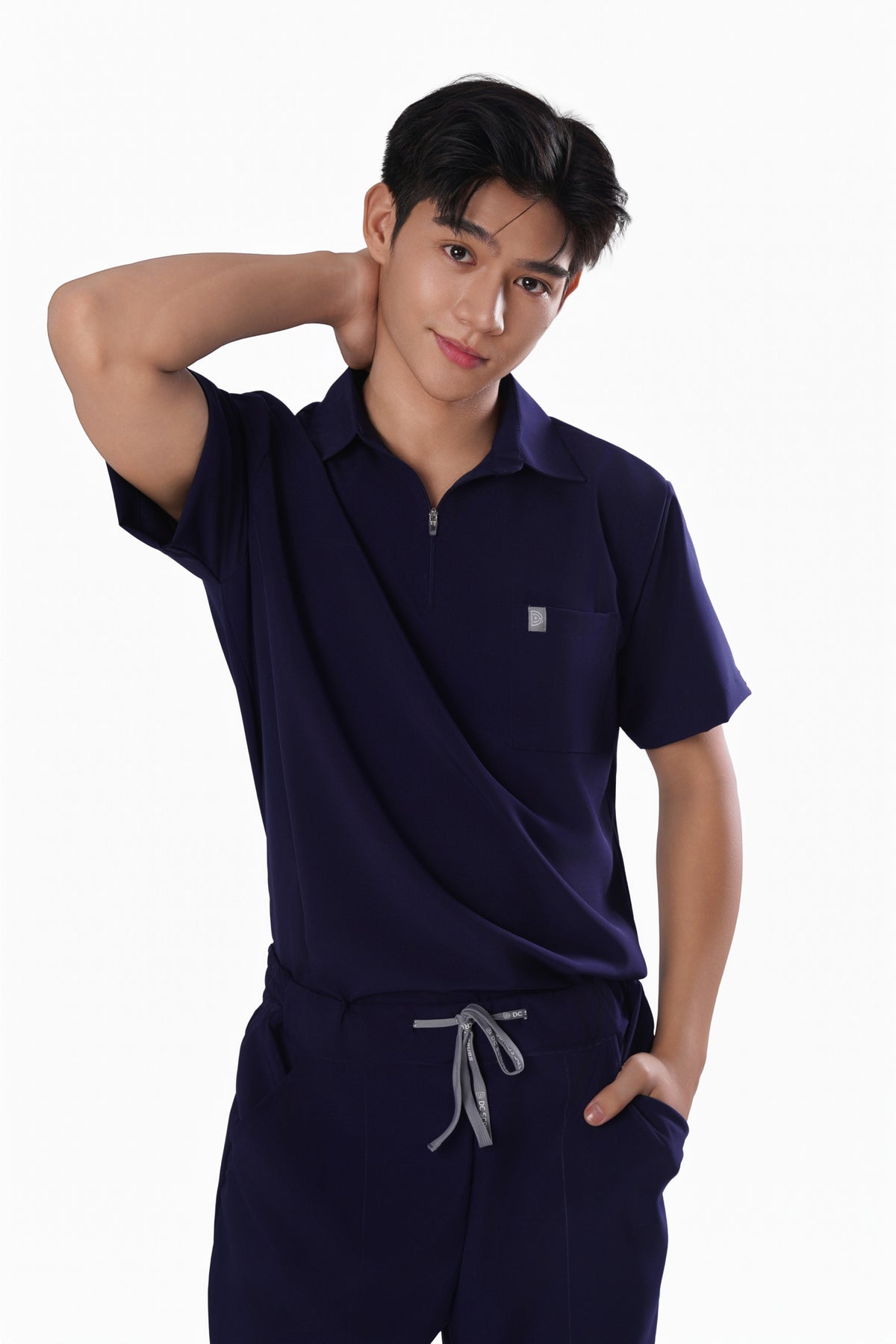 Men’s Durasmooth Zipper Polo Shirt with Tapered Pants Set