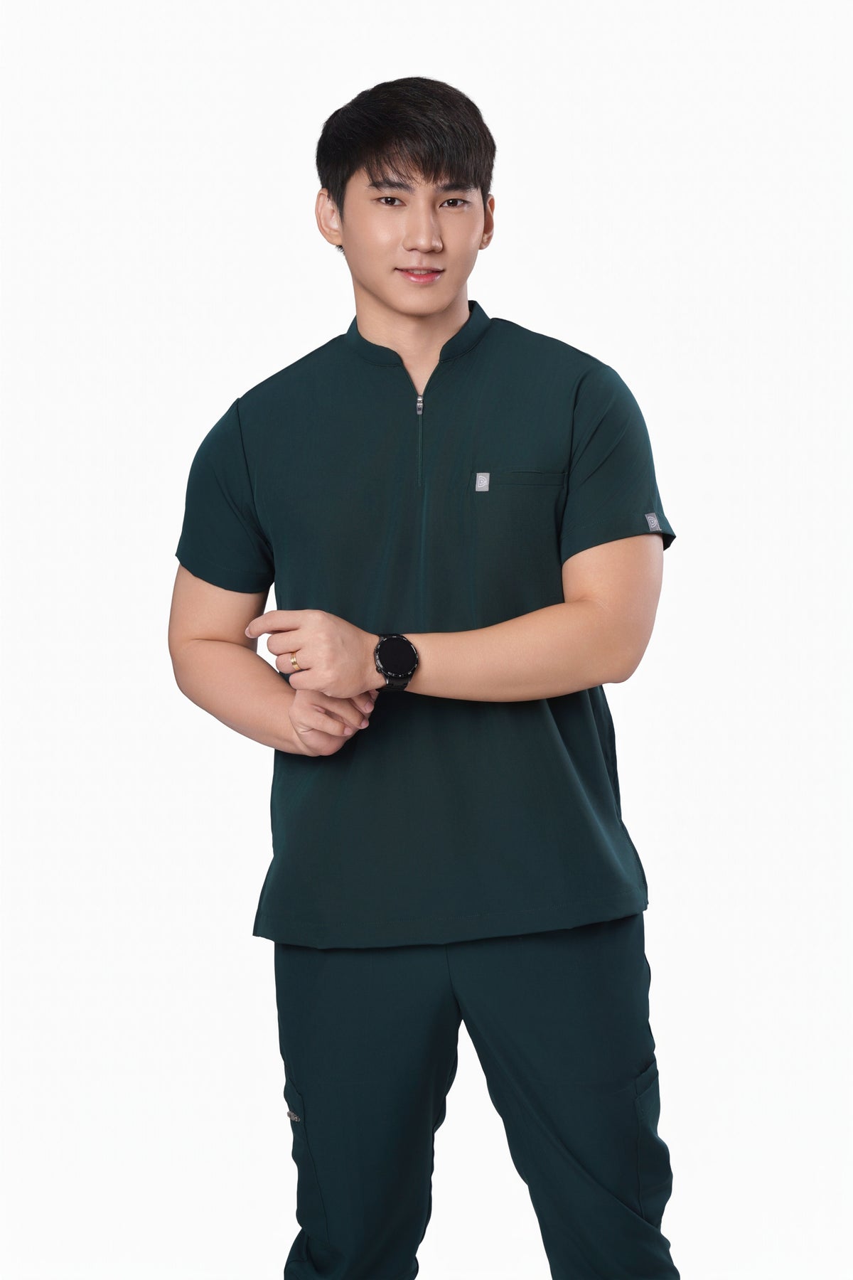 Men’s Durasmooth Mandarin Zipper Shirt with Tapered Pants Set (Available Soon)