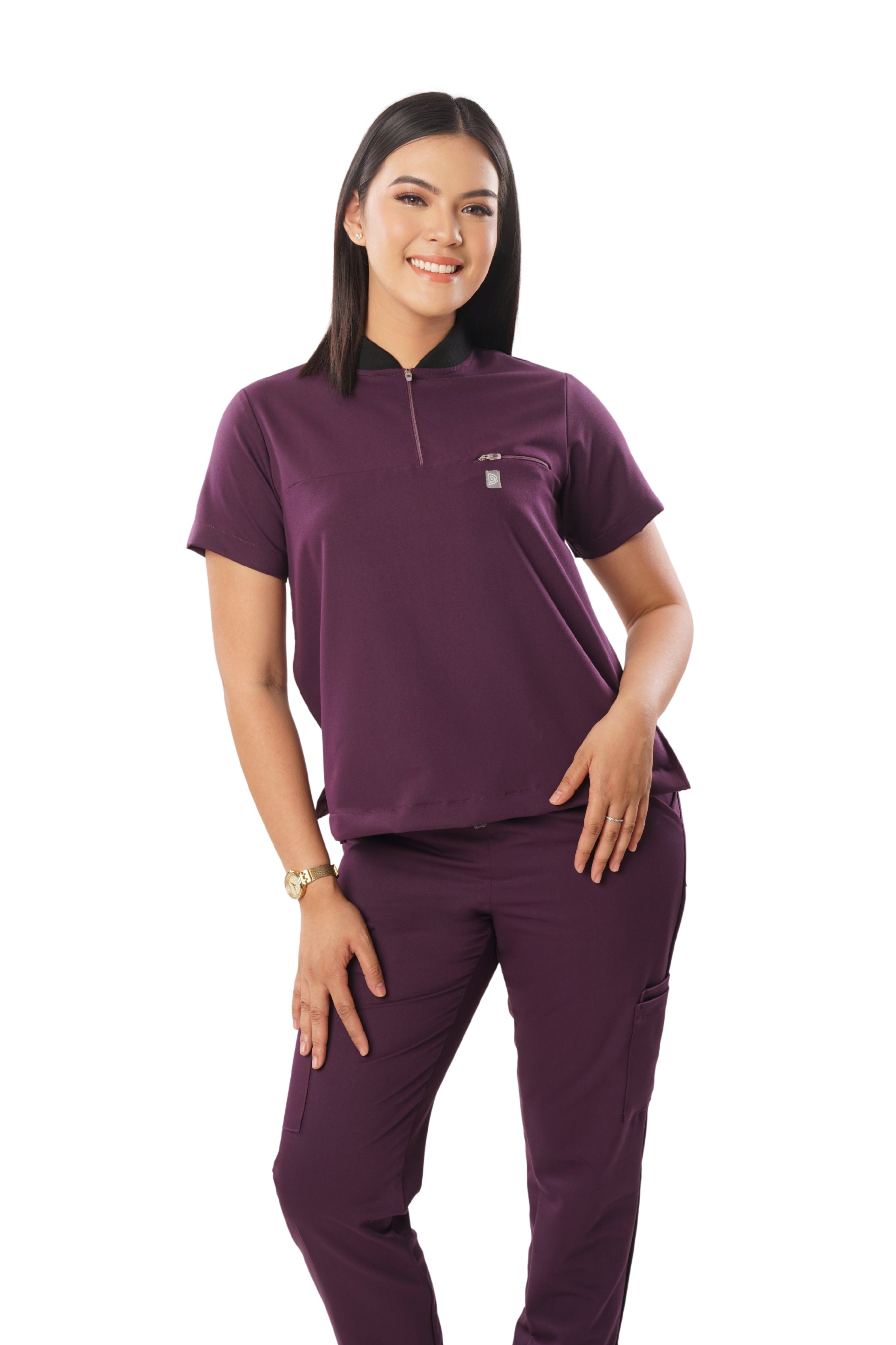 SOFTSTRETCH Women's Bomber Collar Scrub Shirt (TOP ONLY) – DC Scrubs